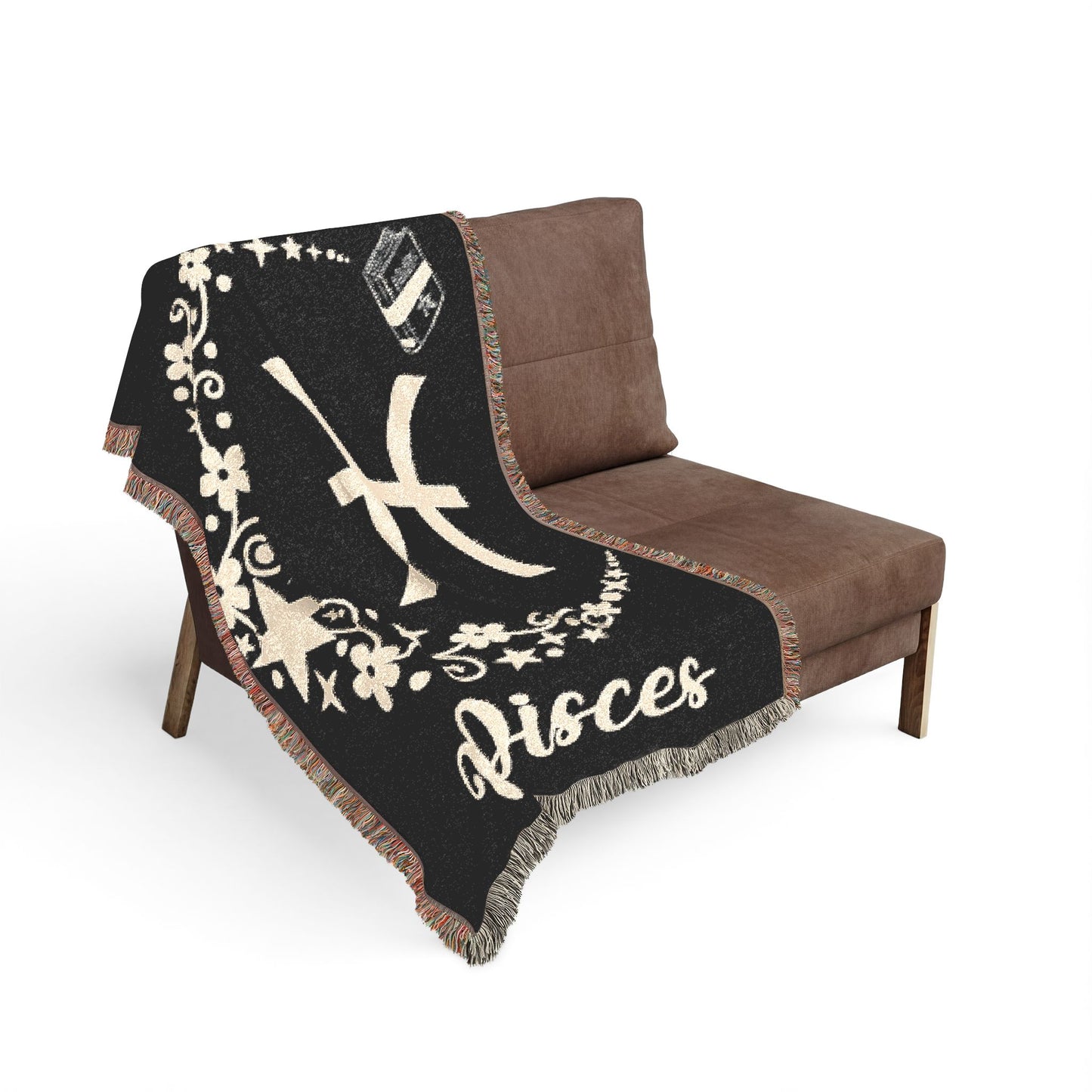 Pisces Zodiac Floral Woven Blanket/Throw