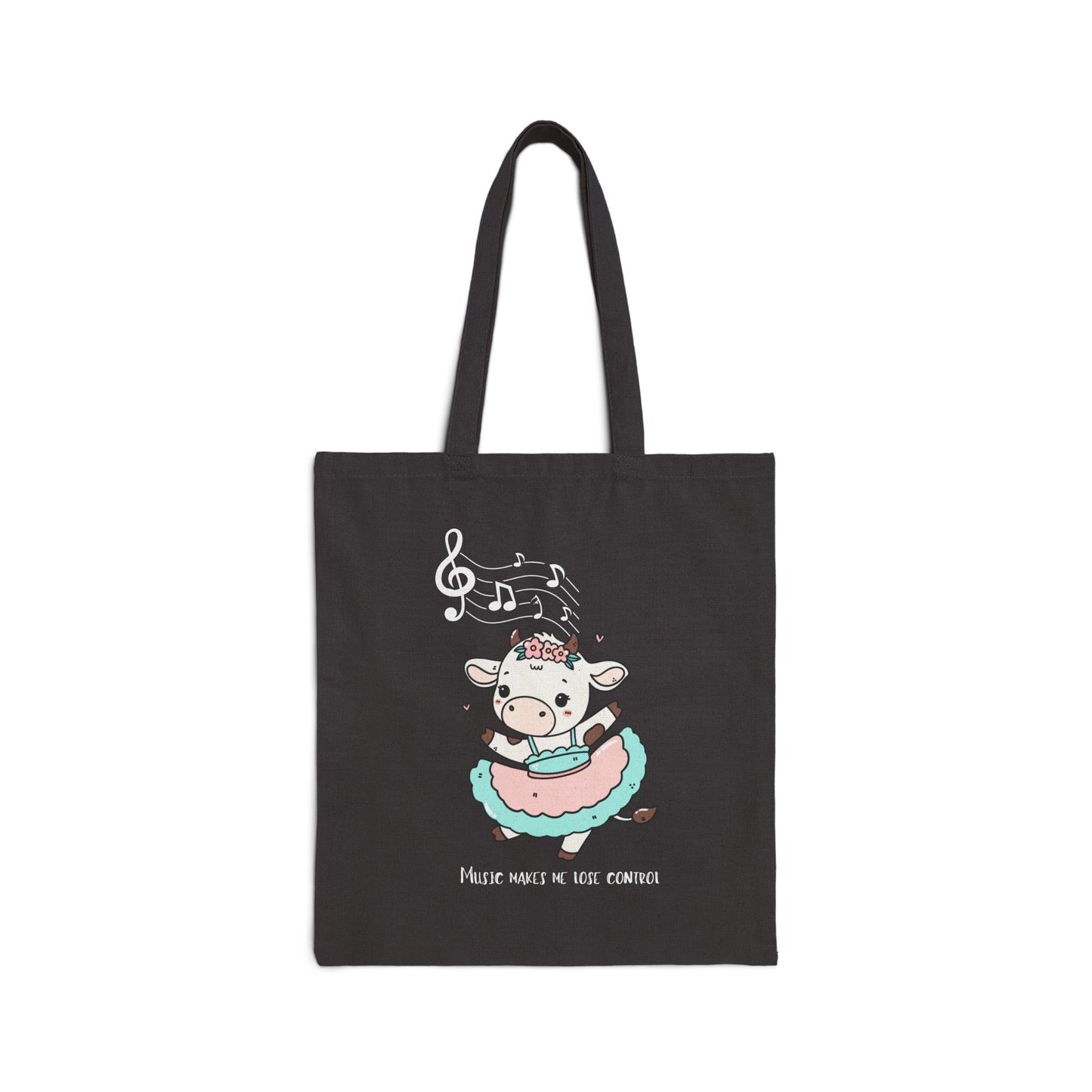 Cow Ballet Tote Bag — "Music Makes Me Lose Control"