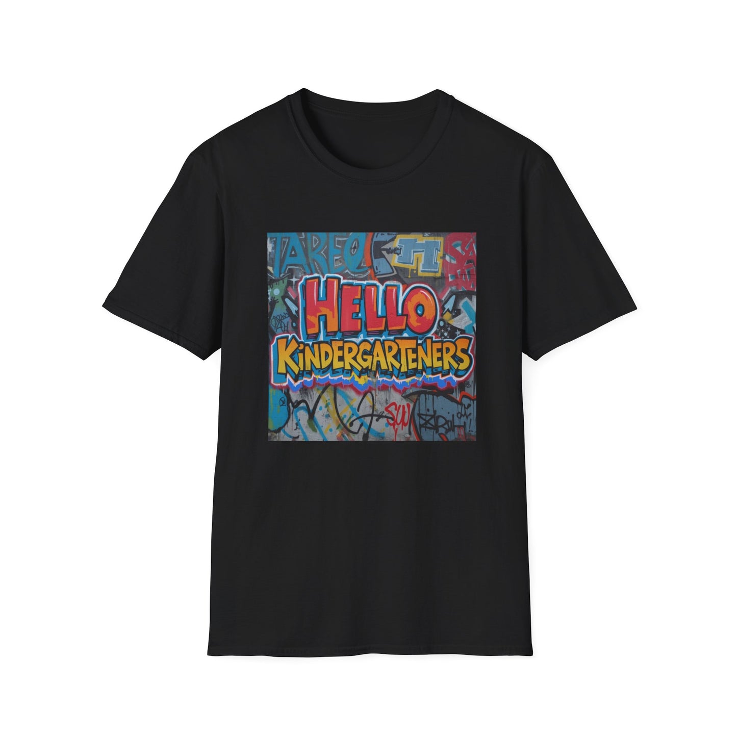 Hello Kindergarteners Graffiti Back-to-School T-Shirt for Teachers