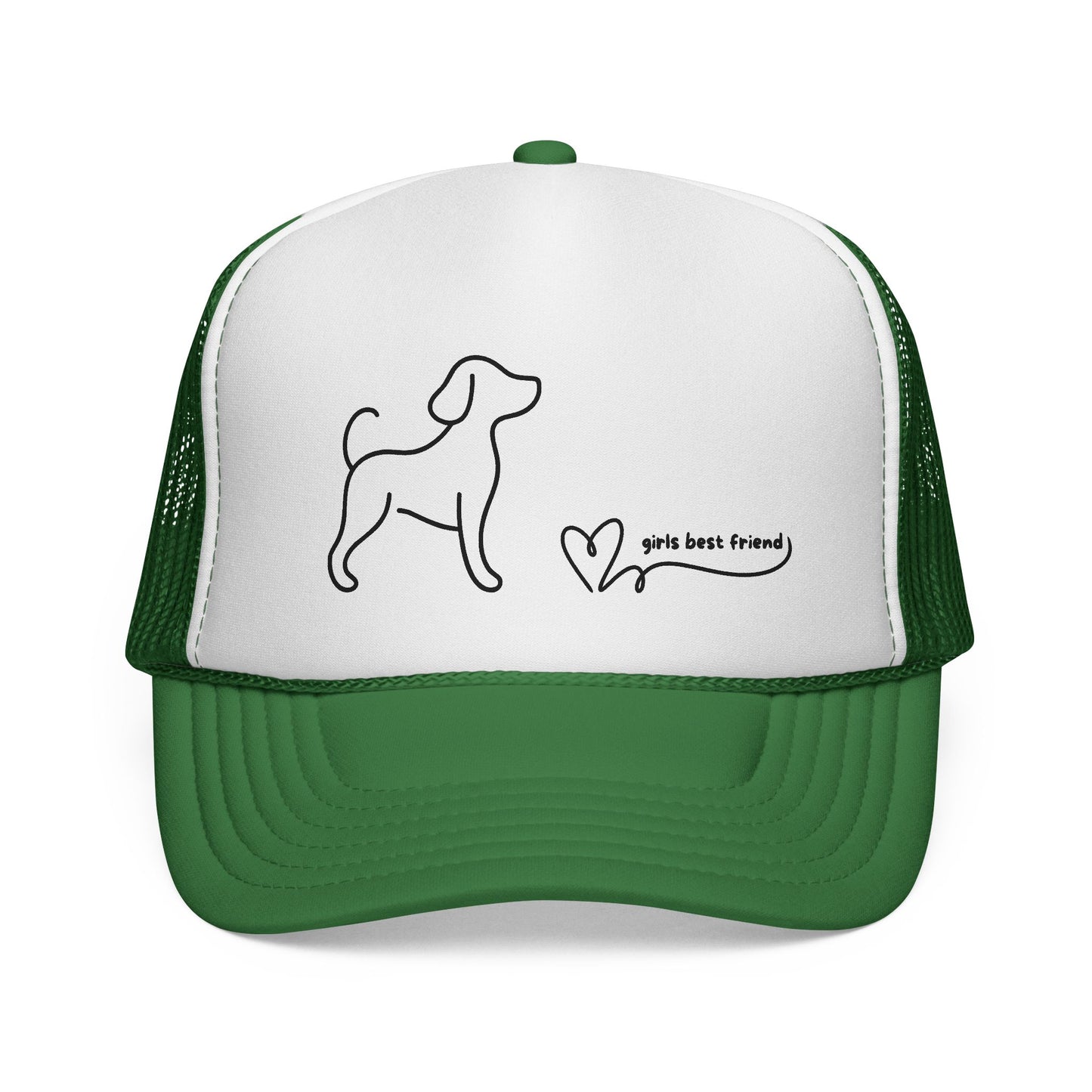 Dog Lover Trucker Cap — "Girl's Best Friend" Minimal Line Art Hat