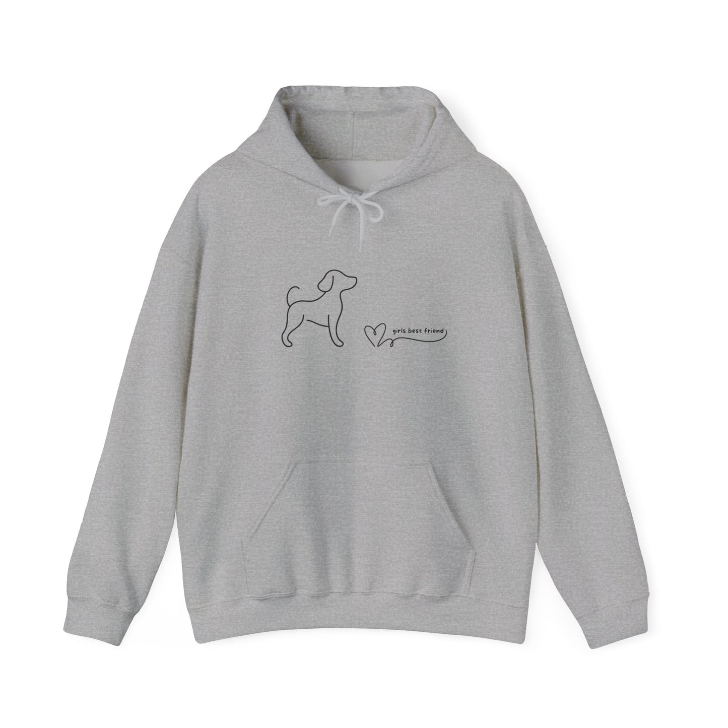 Dog Line Art Hoodie – 'Girls Best Friend' Minimalist Pet Lover Sweatshirt