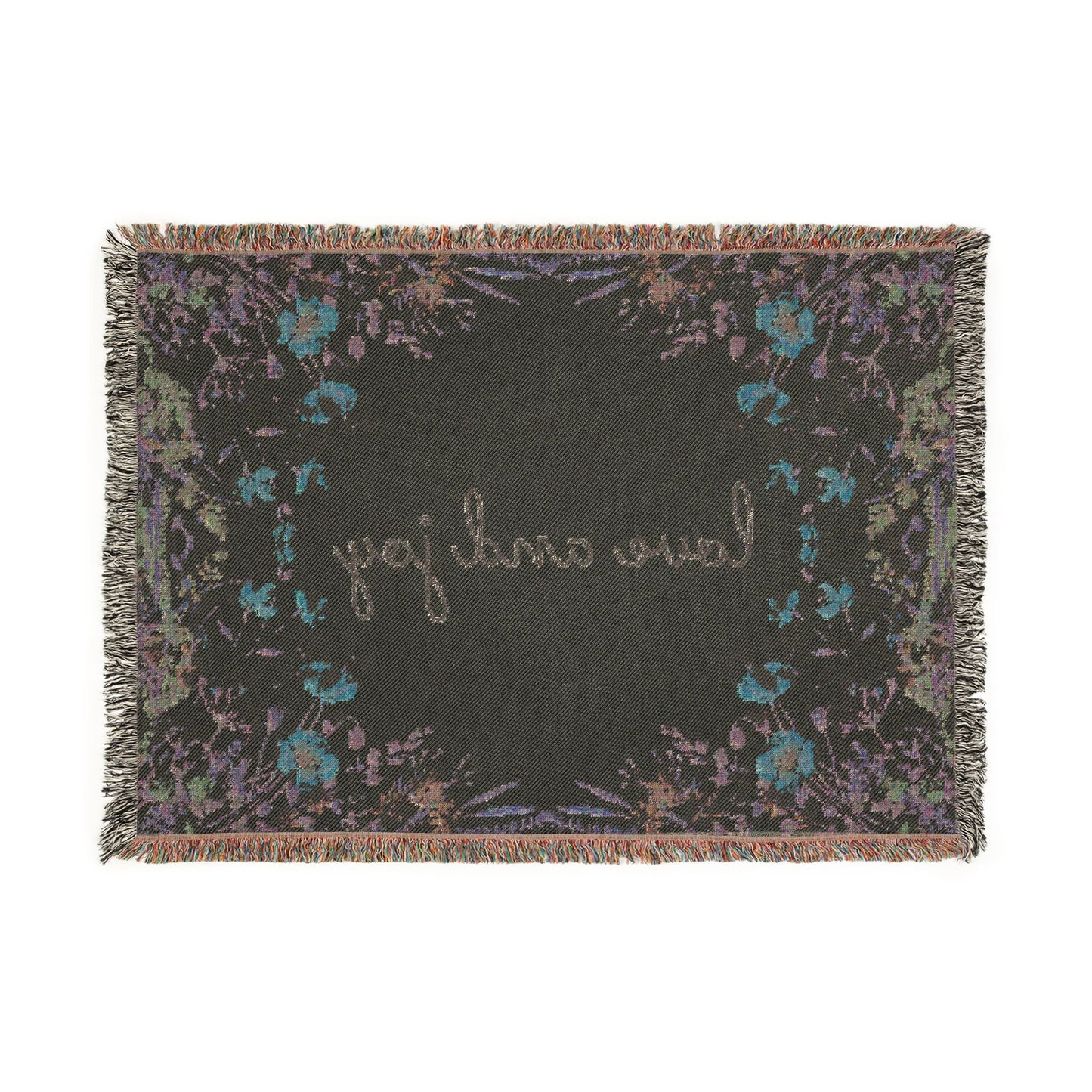 Love and Joy Floral Spring Woven Blanket
