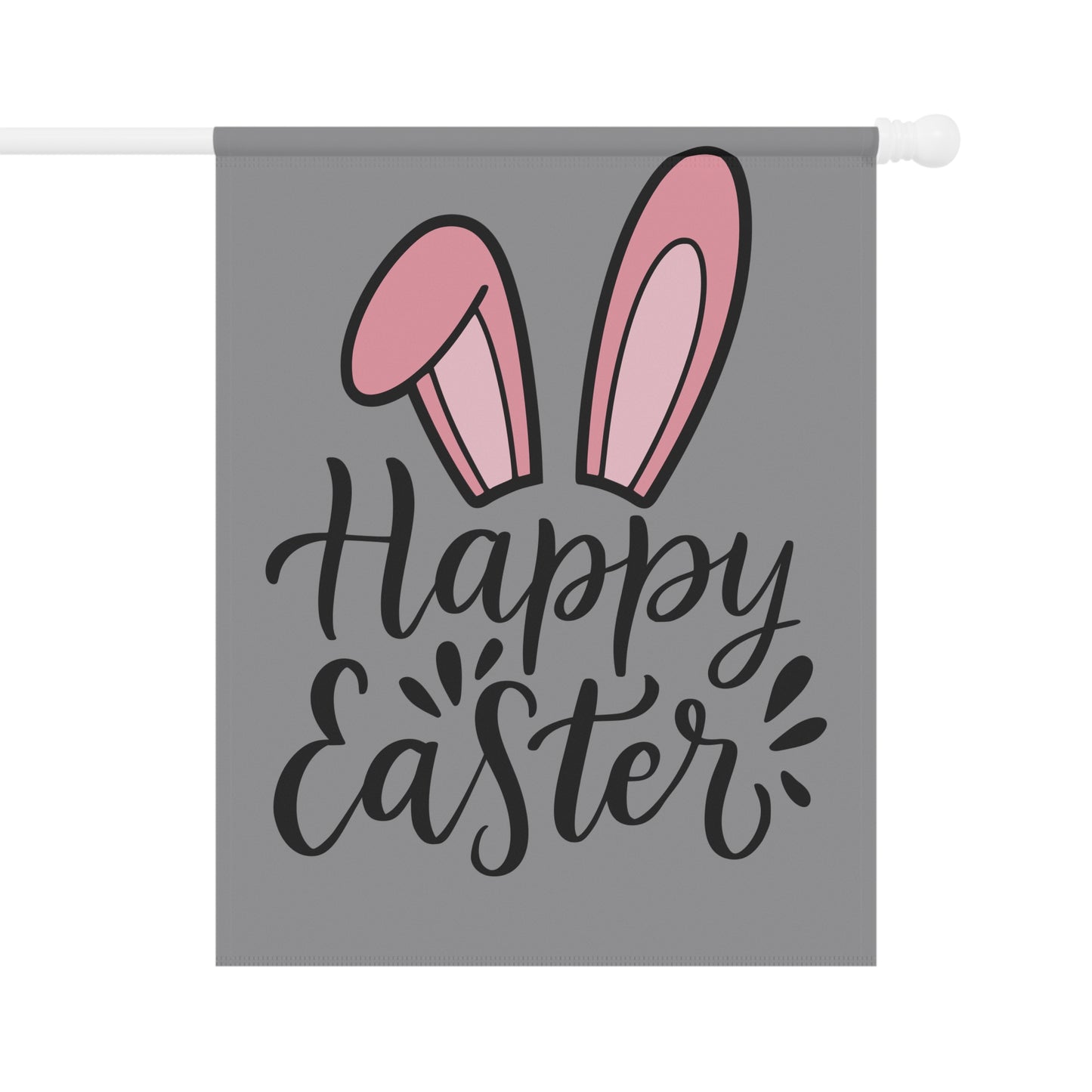 Easter Garden Flag - "Happy Easter" Bunny Ears Yard Banner