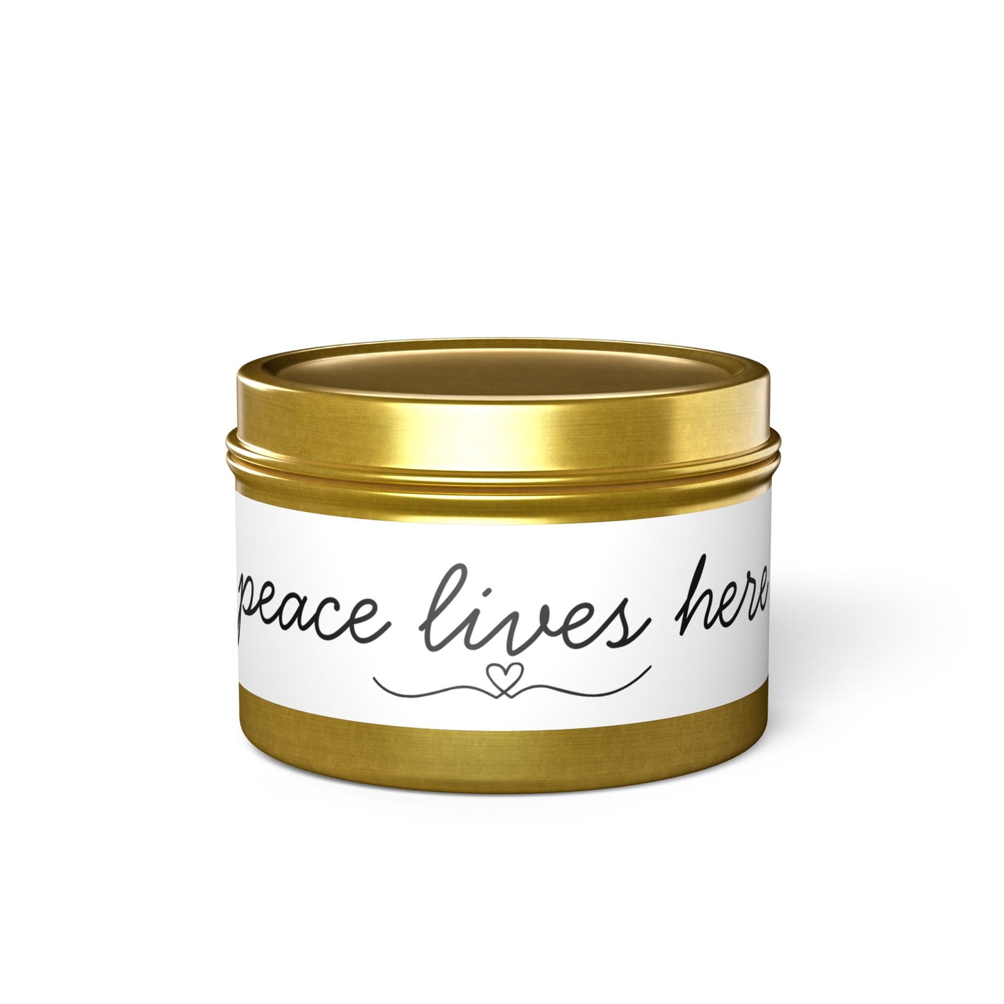 "Peace Lives Here" Tin Candle
