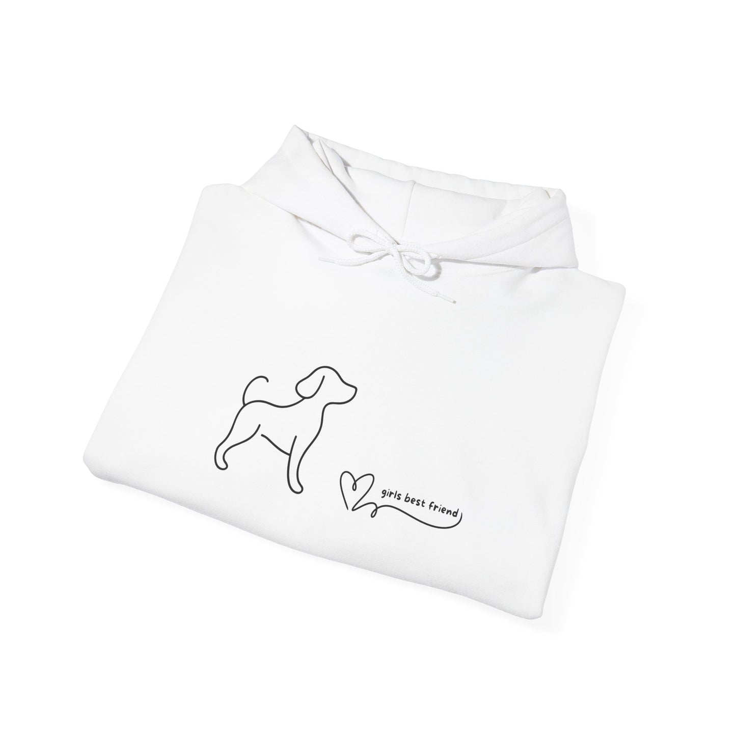 Dog Line Art Hoodie – 'Girls Best Friend' Minimalist Pet Lover Sweatshirt