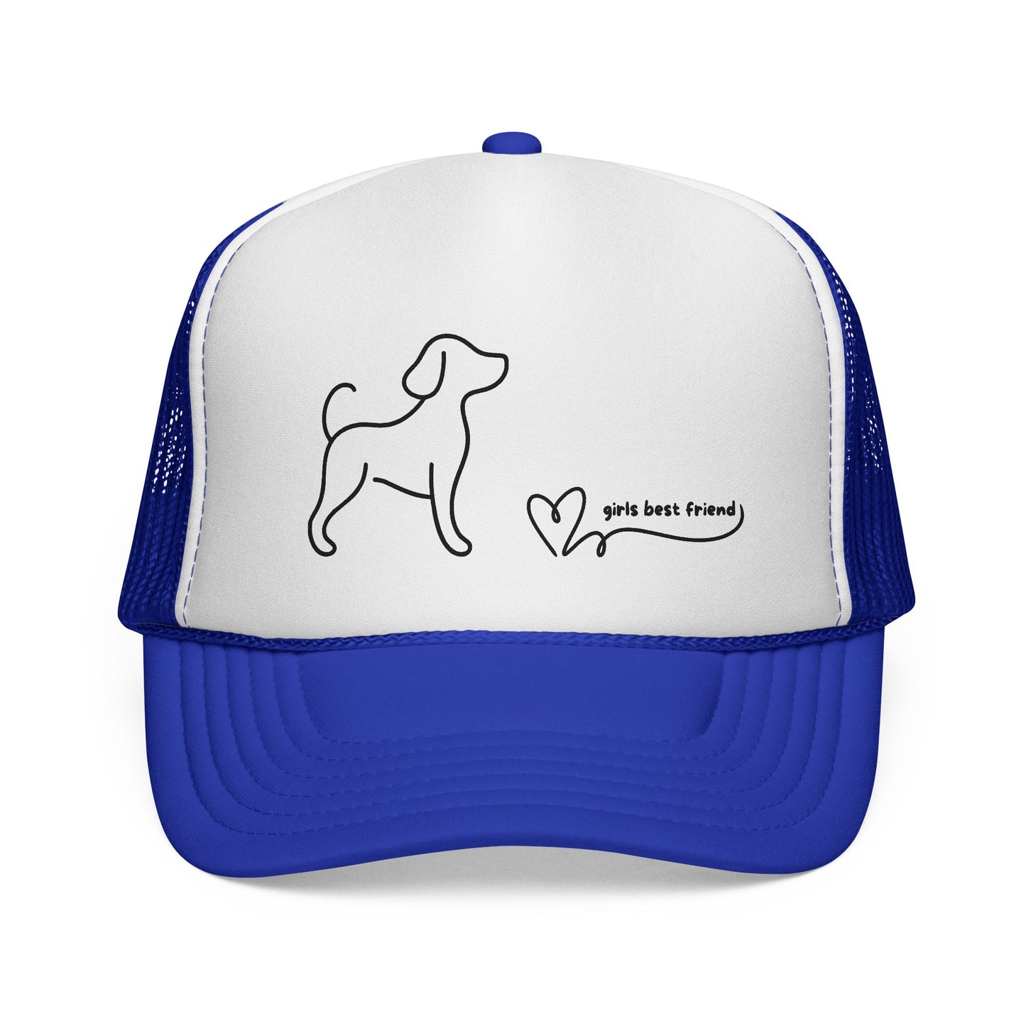 Dog Lover Trucker Cap — "Girl's Best Friend" Minimal Line Art Hat
