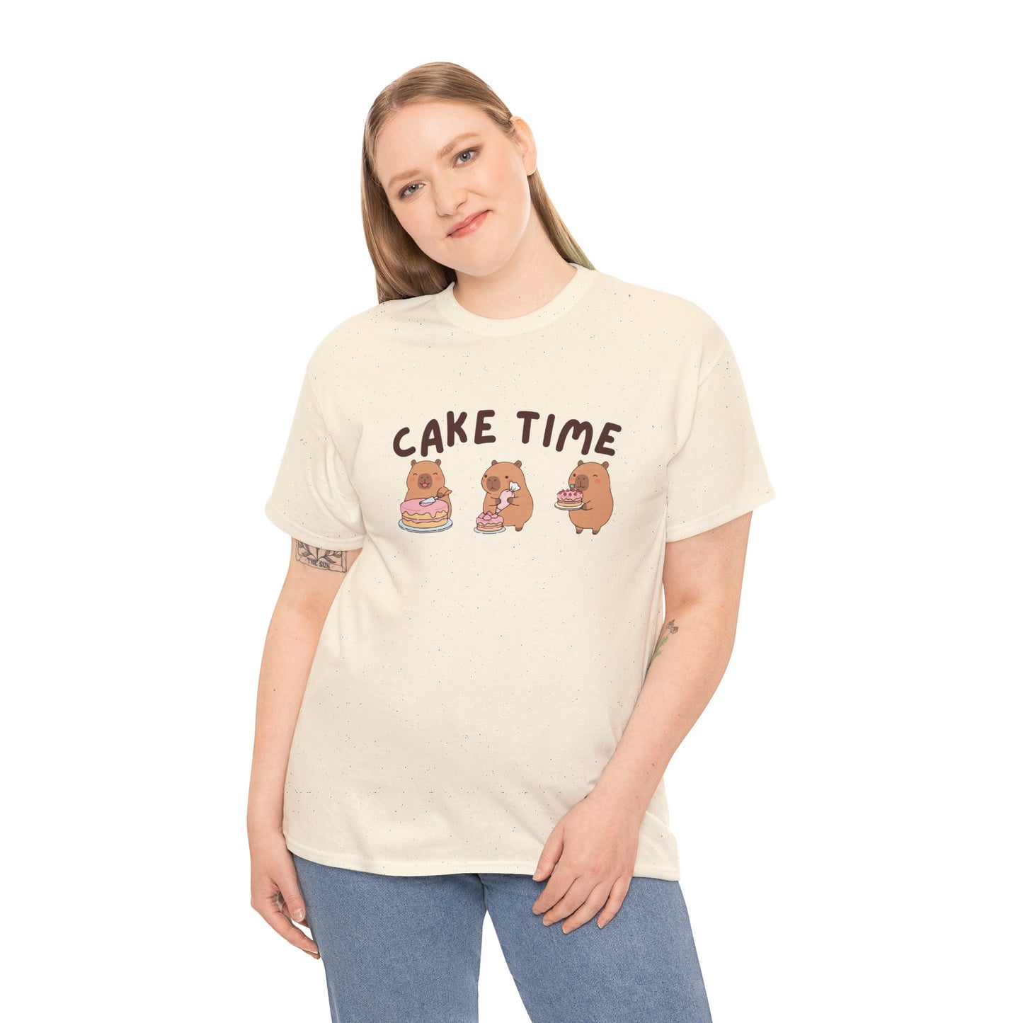 Cake Time Capybara Graphic T-Shirt