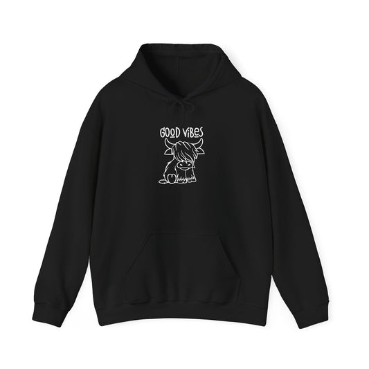 Good Vibes Cow Graphic Pullover Sweatshirt