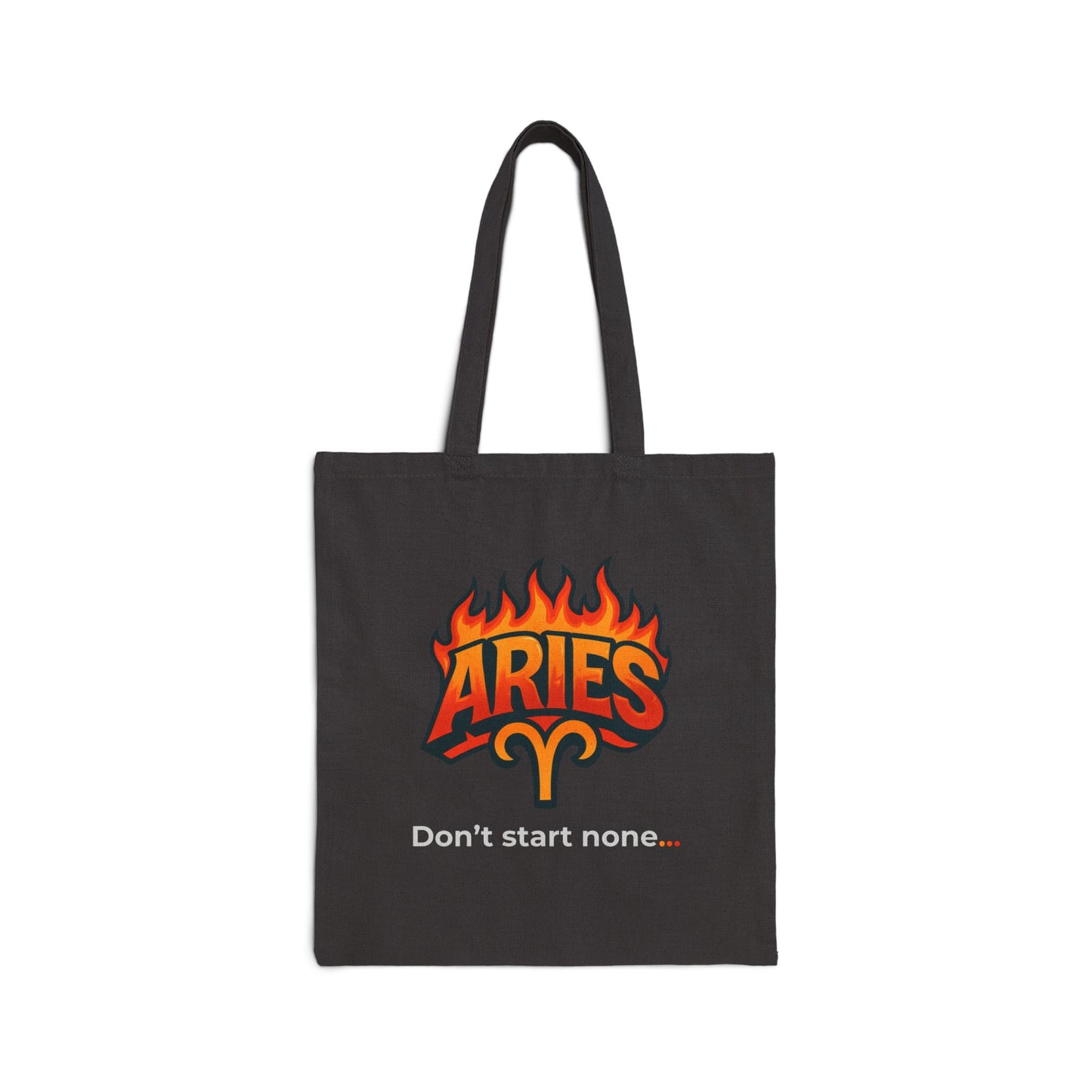 Aries Flame Tote Bag – “Don’t start none…” Cotton Canvas Zodiac Tote