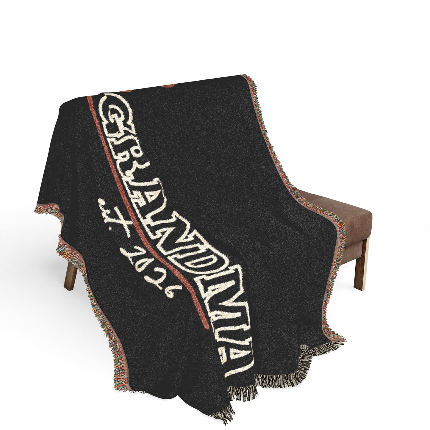 Grandma Est. 2026 BLACK Woven Blanket | New Grandmom Gift