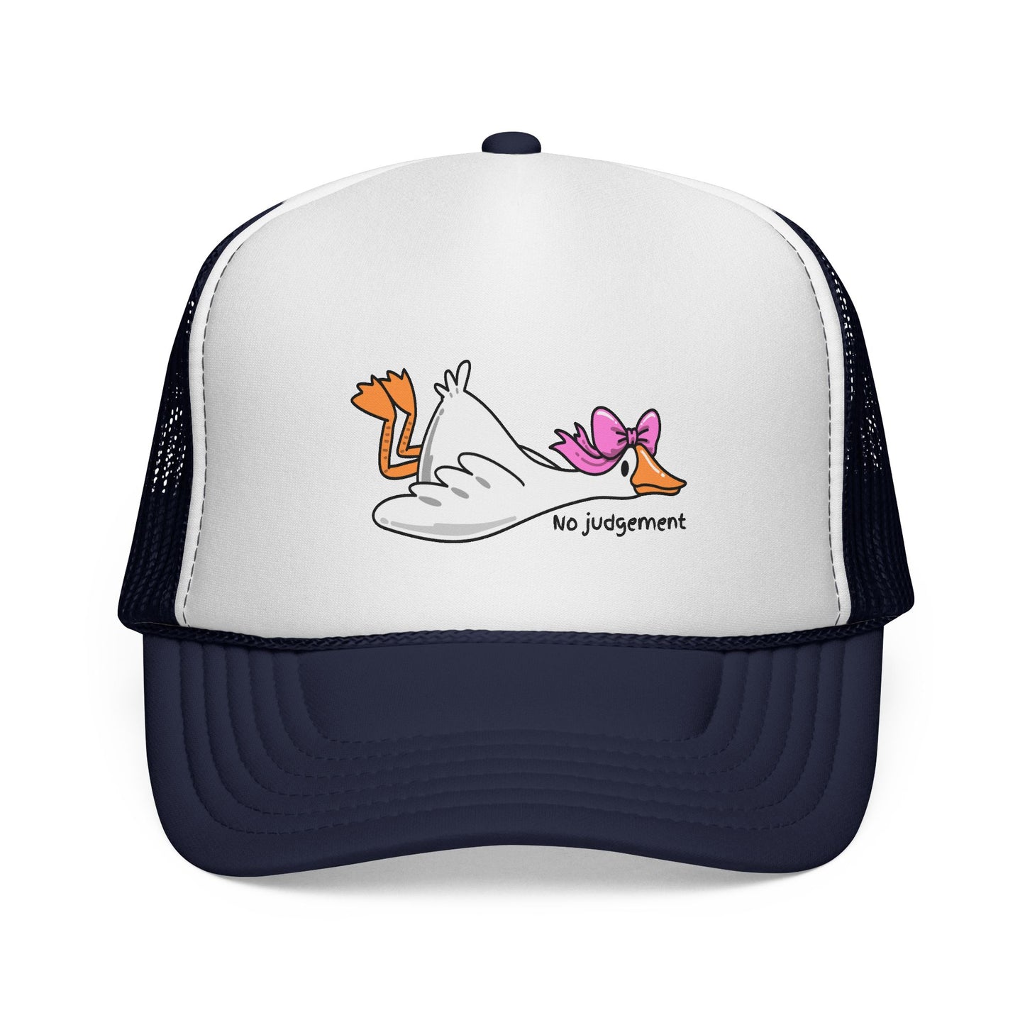 Trucker Hat — Lazy Duck "No Judgement" Graphic Cap