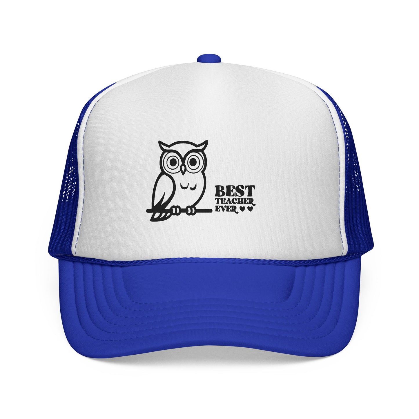 Trucker Cap — "Best Teacher Ever" Owl Embroidered Hat