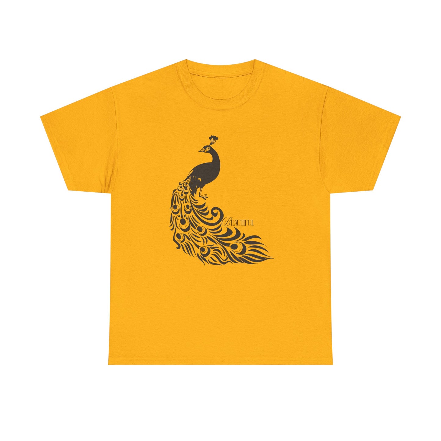 Peacock Black Feather Graphic T-Shirt