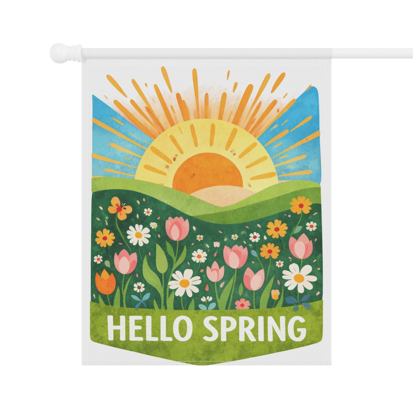 Hello Spring Garden Flag/House Banner