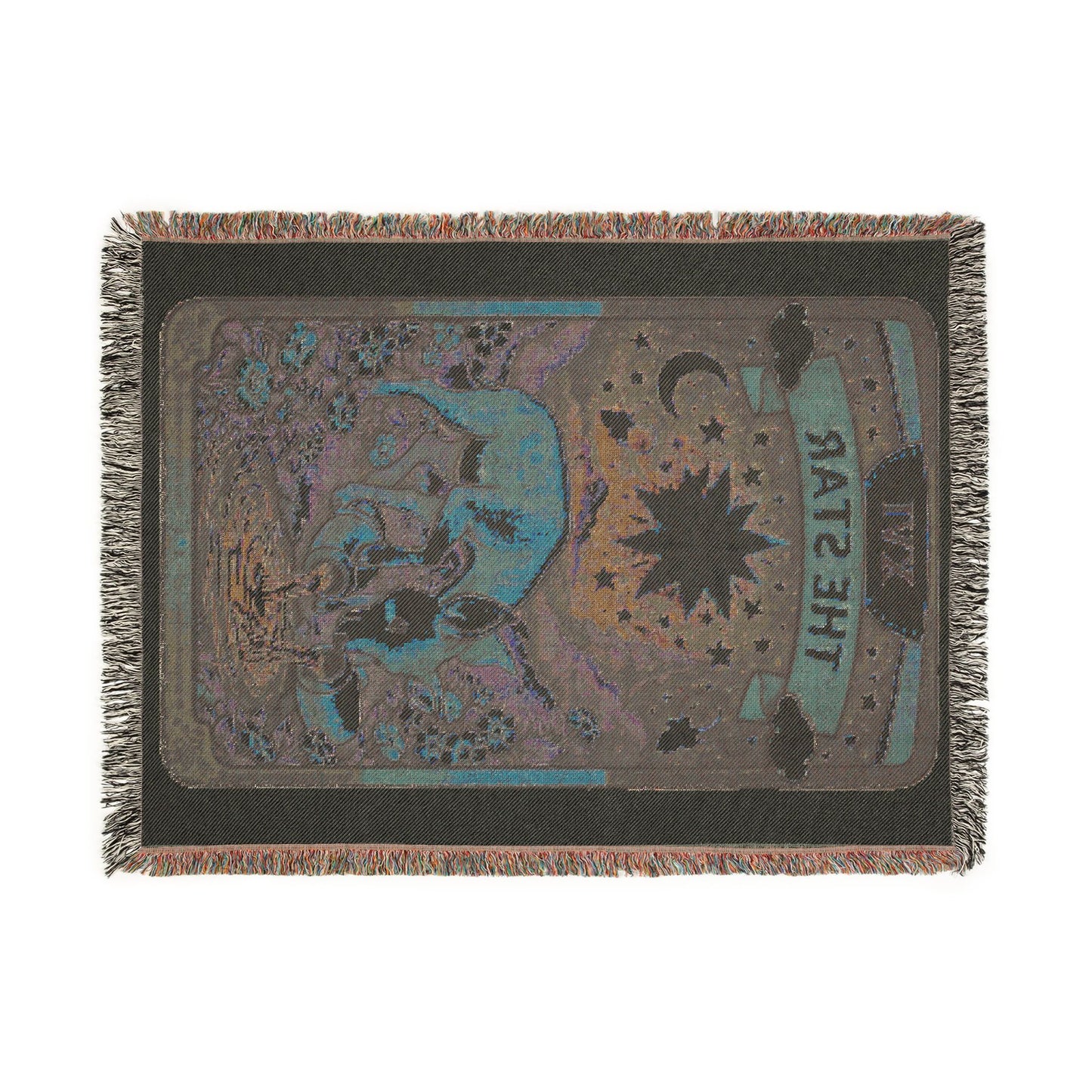 The Star Tarot Card (Deer) Woven Blanket/Throw