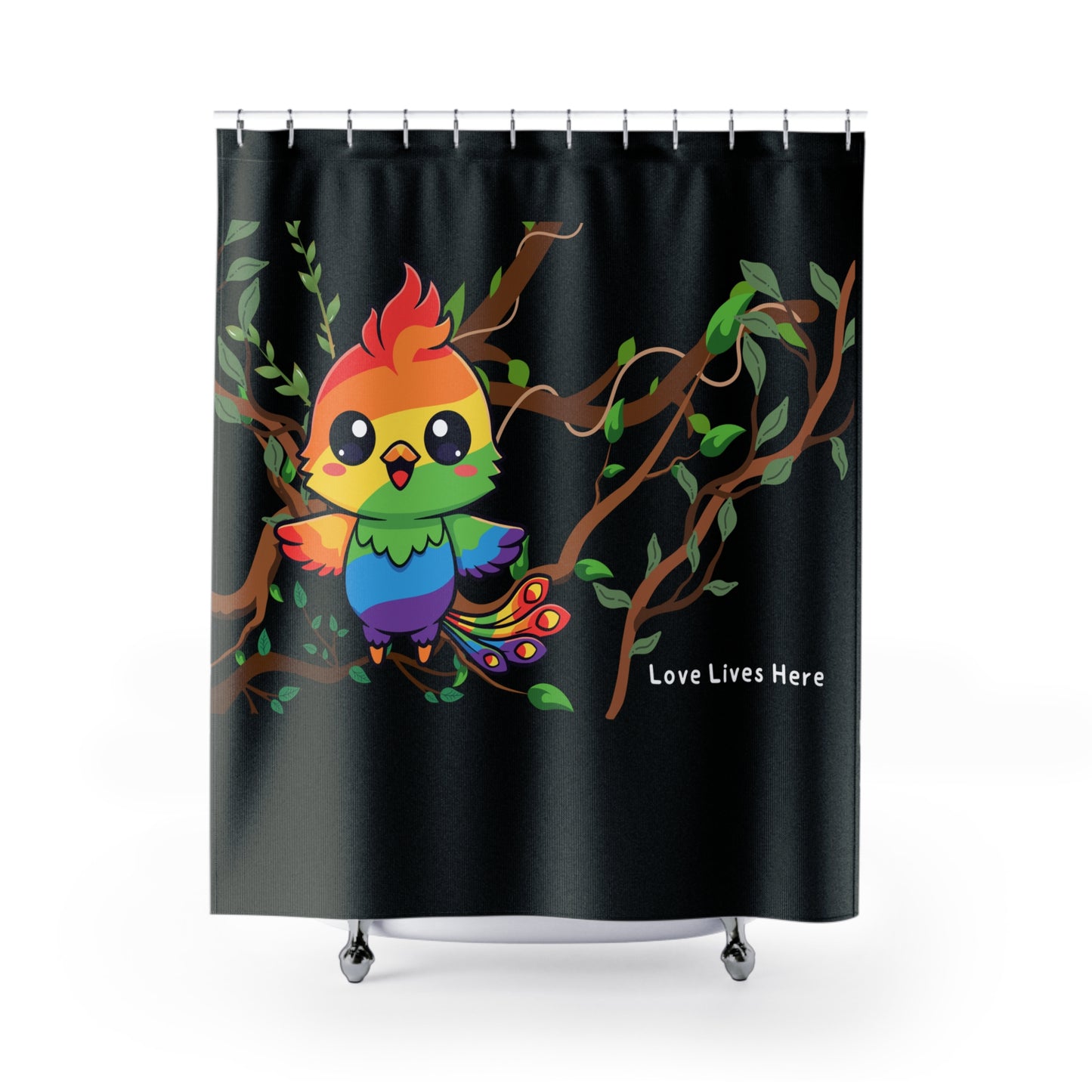 Rainbow Parrot Shower Curtain