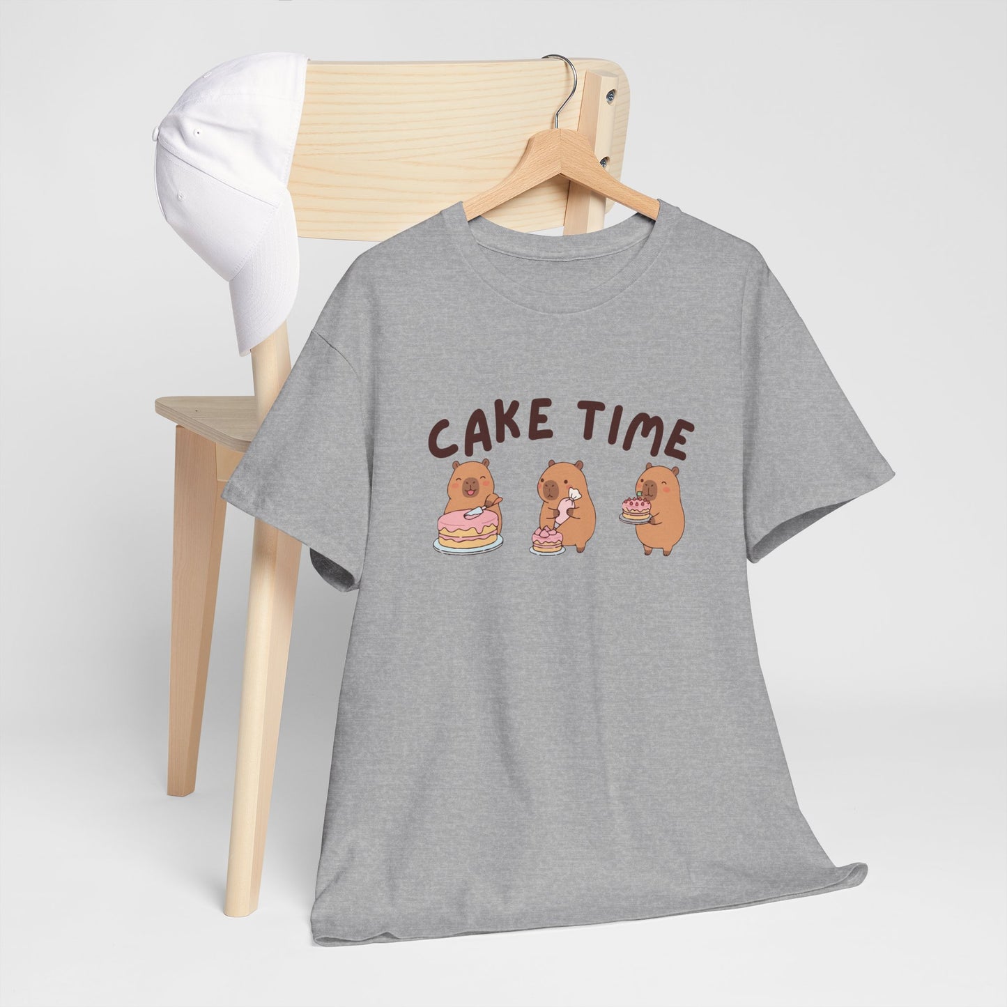 Cake Time Capybara Graphic T-Shirt