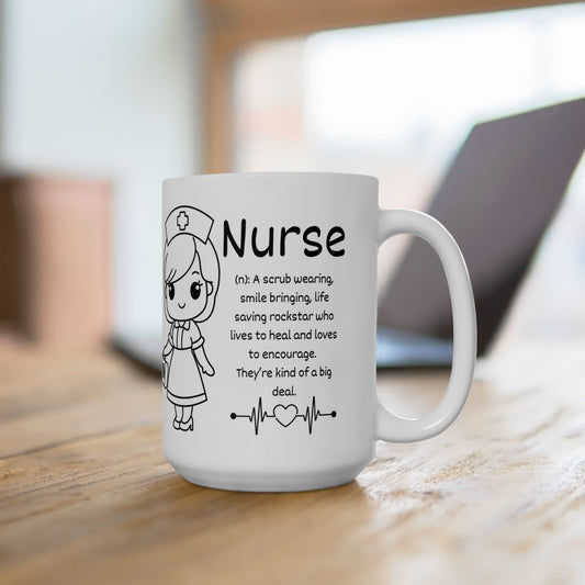 Nurse Cute Icons Ceramic Mug — 11oz & 15oz