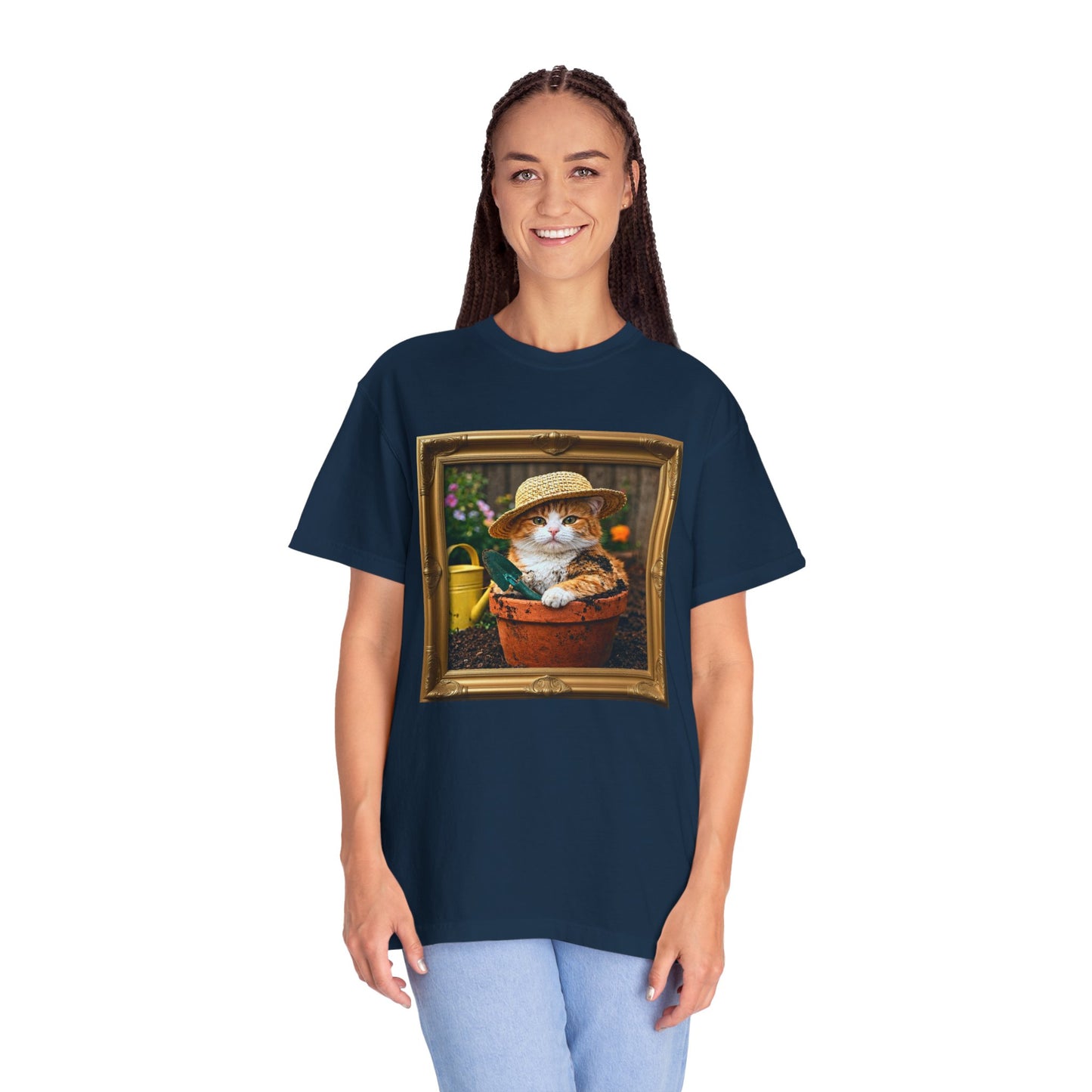 Cat in a Flower Pot Gardening Graphic T-Shirt