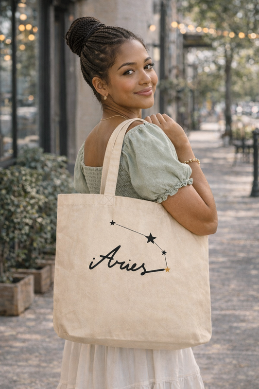 Aries Constellation Tote Bag – Large Eco Zodiac Shopper