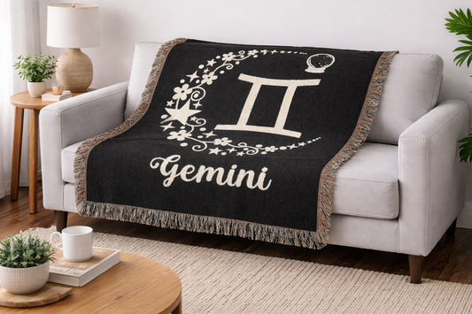 Gemini Zodiac Woven Blanket/Throw