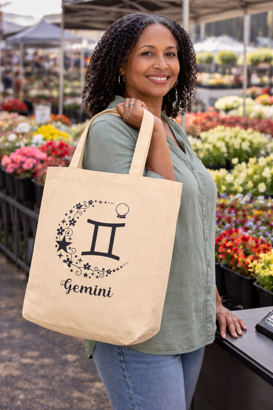 Gemini Zodiac Eco Canvas Tote