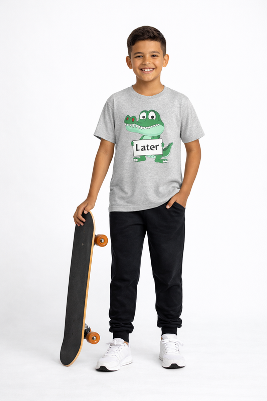 Youth Crocodile "Later" Graphic T‑Shirt