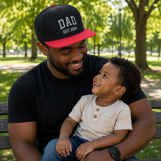 Dad Est. 2024 Flat Bill Cap | Baseball Hat | Father's Day | Christmas