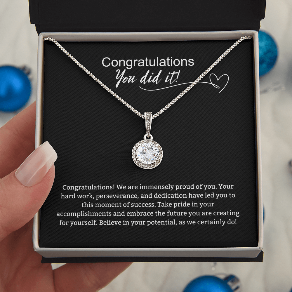 (From Us) Congratulations - You did it Necklace | Graduation | Promotion | Big Accomplishment