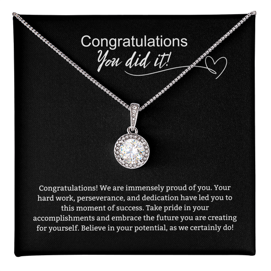 (From Us) Congratulations - You did it Necklace | Graduation | Promotion | Big Accomplishment
